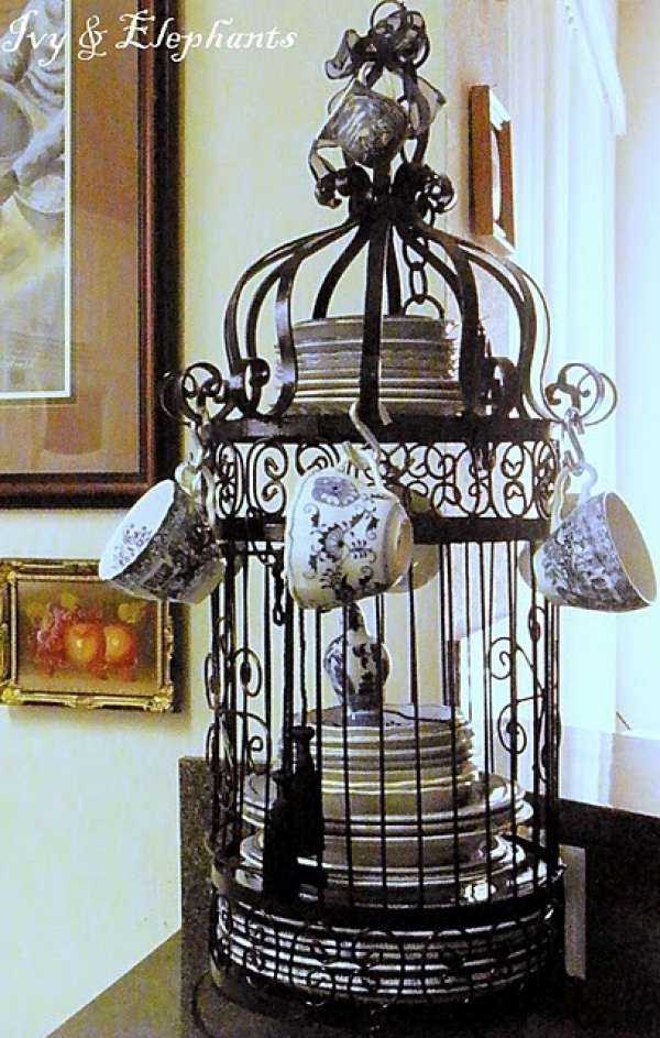 Cage d'oiseau rangement pour vaisselle