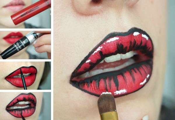 Maquillage lèvres pop art