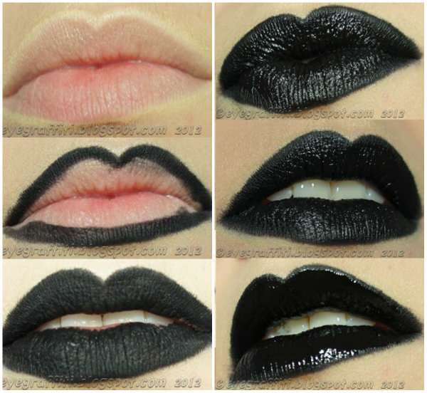 Maquillage lèvres noir intense
