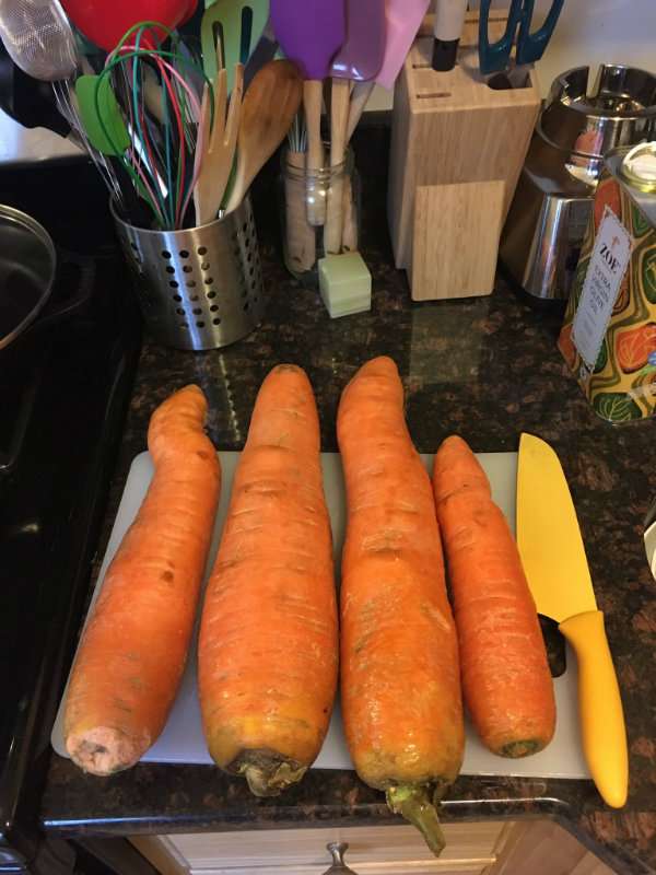 Cette personne a acheté 2 kilos de carottes et il n'en a reçu que 4 pièces
