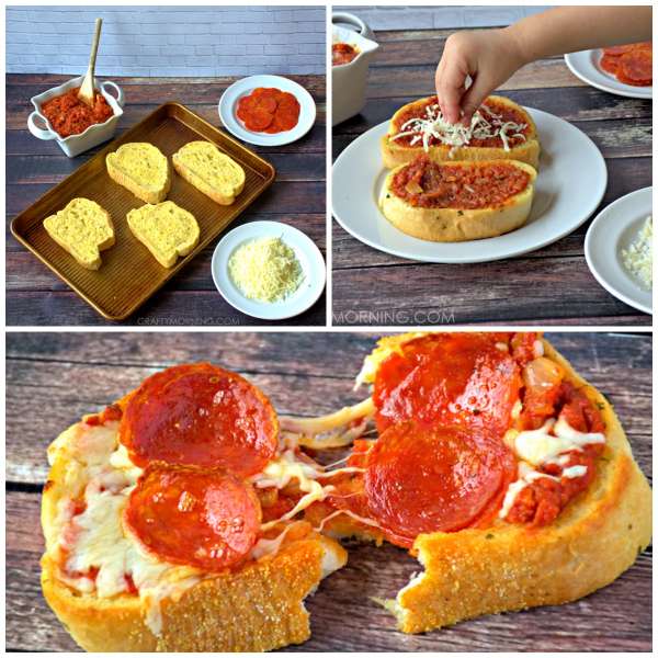 Tartines de pizza pepperoni fromage