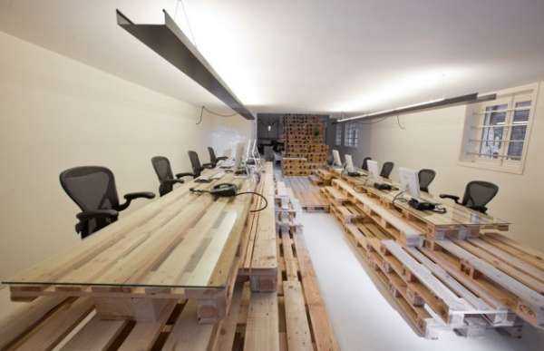 Un openspace en palettes