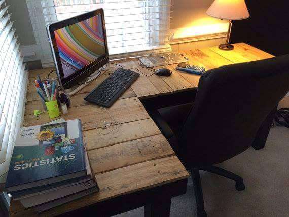Bureau de coin super en palettes