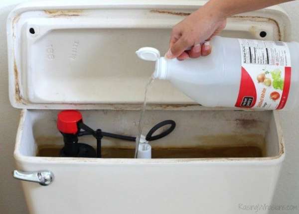 Nettoyer le réservoir de chasse d'eau avec du vinaigre