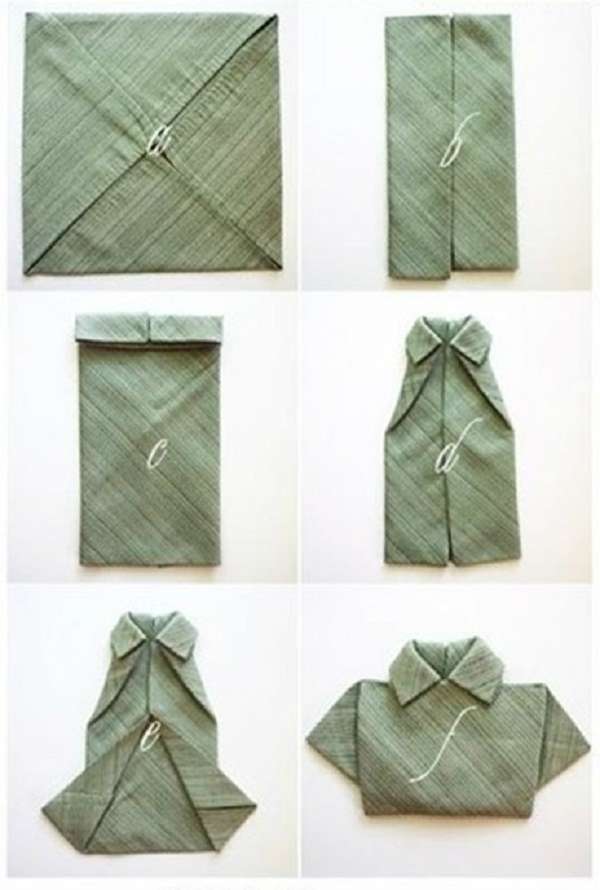 Pliage de serviette en forme de chemise