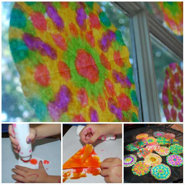 Décoration de fenêtre avec du filtre de café peint