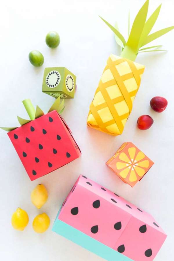Emballages cadeau imitation fruits