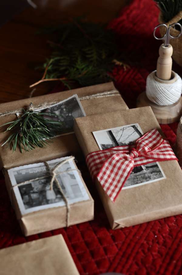 Emballage cadeau avec vos photos de famille