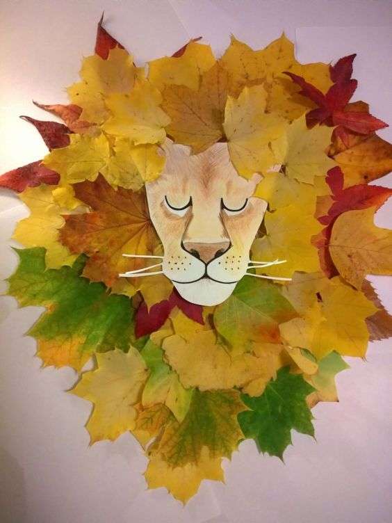 DIY pour enfants : Crinière de lion avec des feuilles d'automne