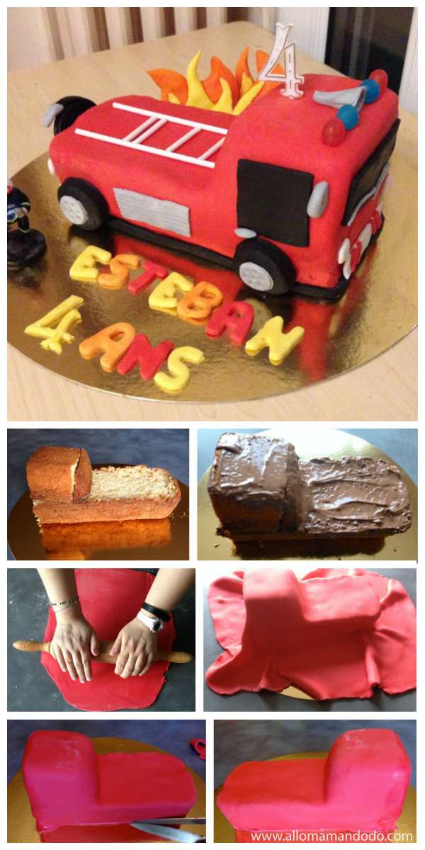 Gâteau camion de pompiers