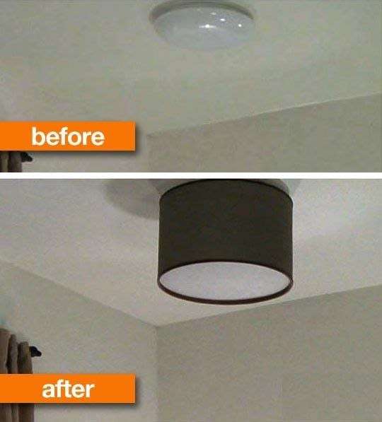 Remplacez votre vieille lampe de plafond par un abat-jour