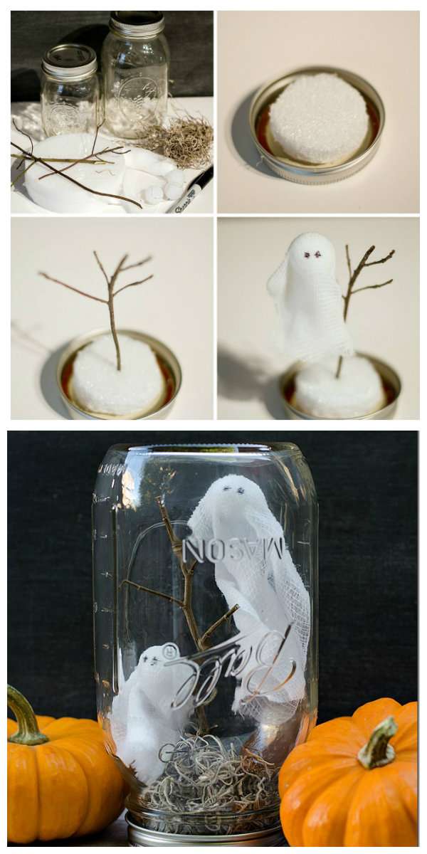 Des fantômes en pot pour une déco d'Halloween originale