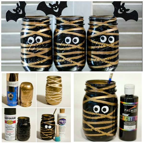 Des bocaux momies noires et dorées pour une touche déco créative et élégante