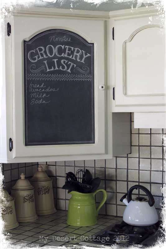 Transformez la porte de votre armoire de cuisine en tableau noir