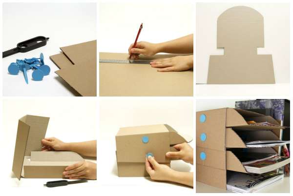 Corbeilles à courrier DIY avec des boites en carton