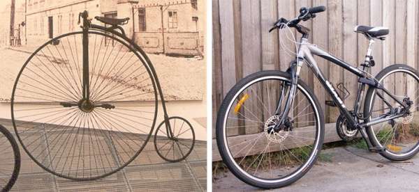 La bicyclette avant et après