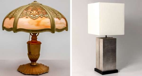Lampe moderne et lampe antique