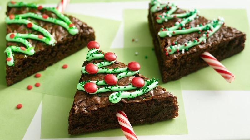 Mini-brownies en sapin de Noël