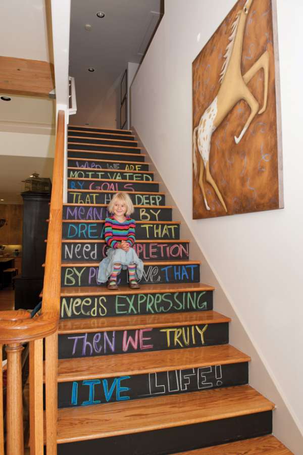 Un escalier en ardoise pour écrire ce que vous voulez