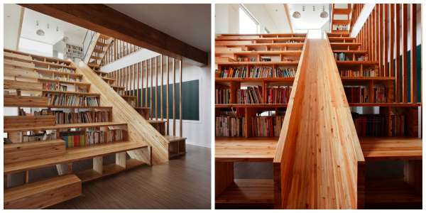 Un escalier bibliothèque