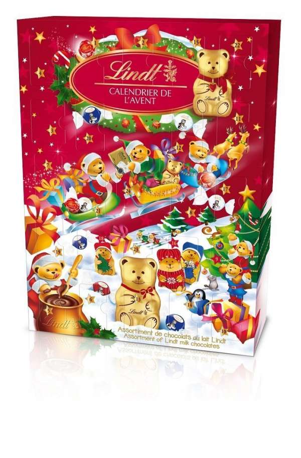 Calendrier de l'Avent Lindt ours en chocolat pour Noël