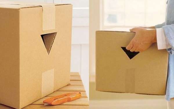 Découpez des poignées pour porter vos cartons plus facilement