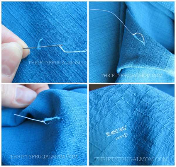 Réparer un fil tiré sur un vêtement