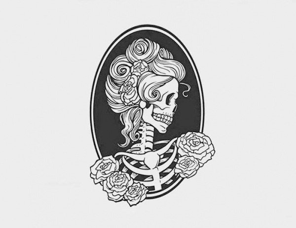 Sticker Lady Skeleton