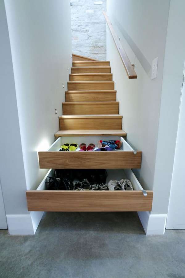 Changez vos escaliers en tiroirs de rangement pour un maximum d'utilité