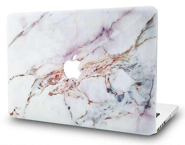 Coque pour MacBook imitation marbre blanc