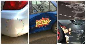 18 façons créatives pour camoufler une bosse sur sa voiture au lieu d'aller chez le tôlier