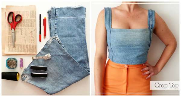 Transformer un vieux jean en crop top