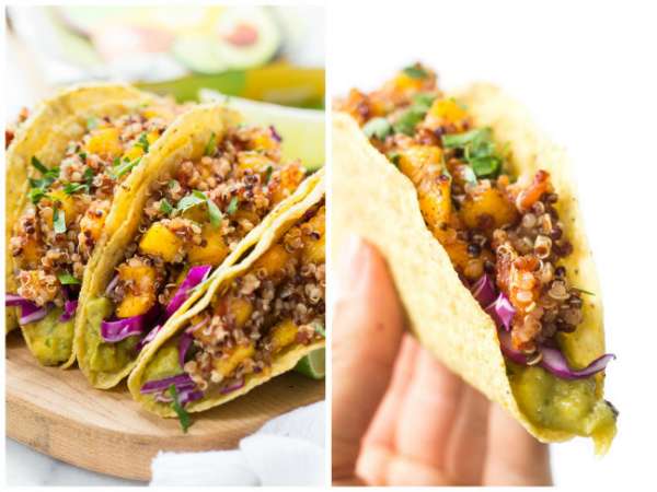 Tacos au quinoa, mangue et citron