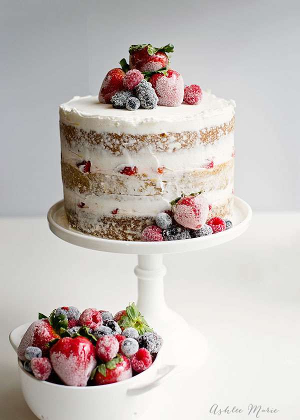 Gâteau aux fruits rouges confits