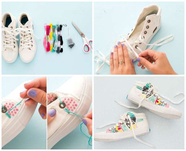 De la broderie pour des chaussures hautes en couleurs