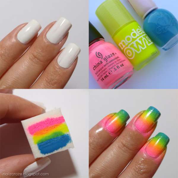 Nail art arc en ciel