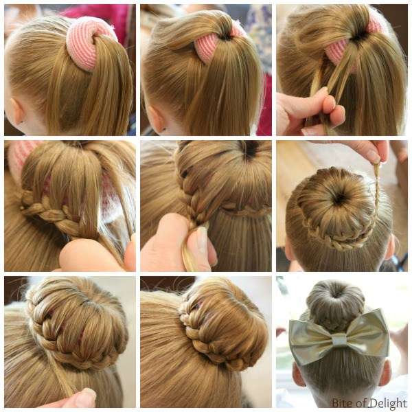 Chignon de ballerine décoré avec un nœud