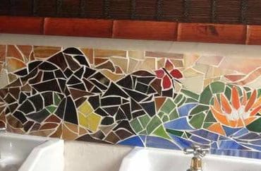 Crédence personnalisée en pâte de verre