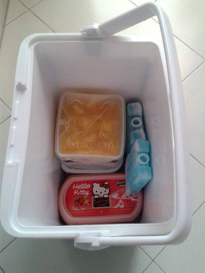 Glacière rempli d'aliments