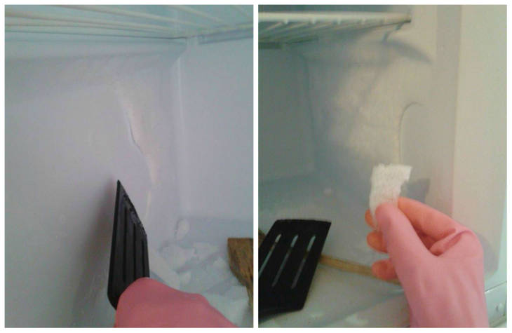 Dégivrer le congélateur avec une spatule