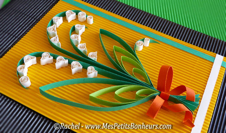 Muguets en papier avec la technique du quilling