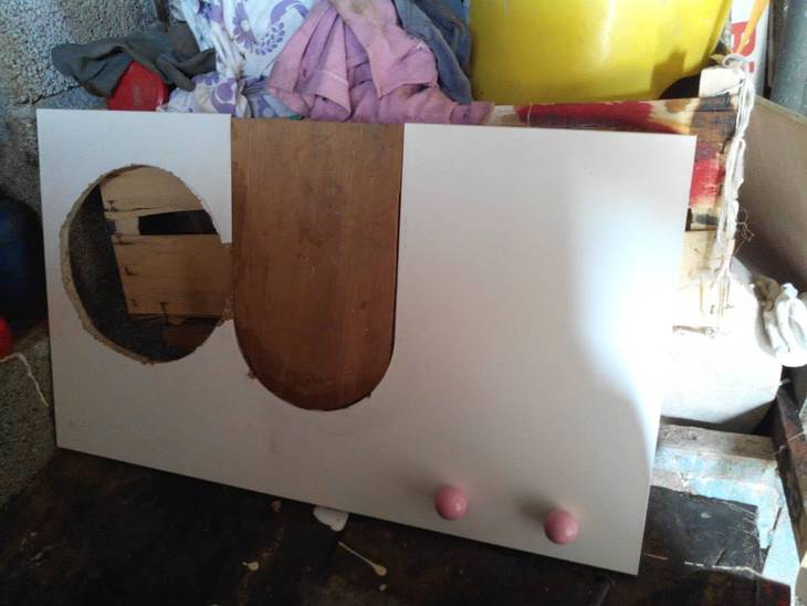 Découpage de la place du lavabo