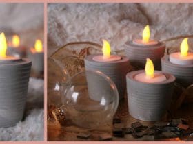 Petits bougeoirs en plâtre