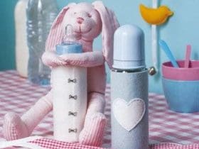 Cache biberon en feutrine