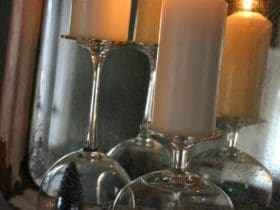 Verre à pied transformé en boule à neige