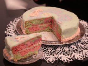 Gâteau rose et vert