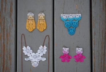 Boucles d'oreilles romantiques en dentelle