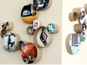 Cadres photos avec des rouleaux en carton