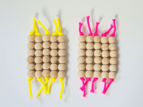 Sous-verres avec des perles en bois