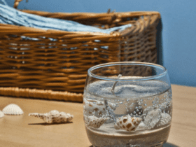 Bougie en gel décorée et parfumée